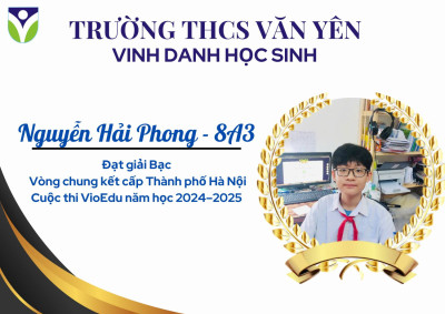 VINH DANH HỌC SINH ĐẠT GIẢI VIOEDU CẤP THÀNH PHỐ NĂM HỌC 2024–2025