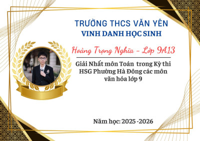 VINH DANH HỌC SINH GIỎI CÁC MÔN VĂN HÓA CẤP PHƯỜNG Năm học 2025 – 2026