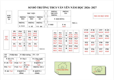 Sơ đồ trường THCS Văn Yên năm học 2026-2027