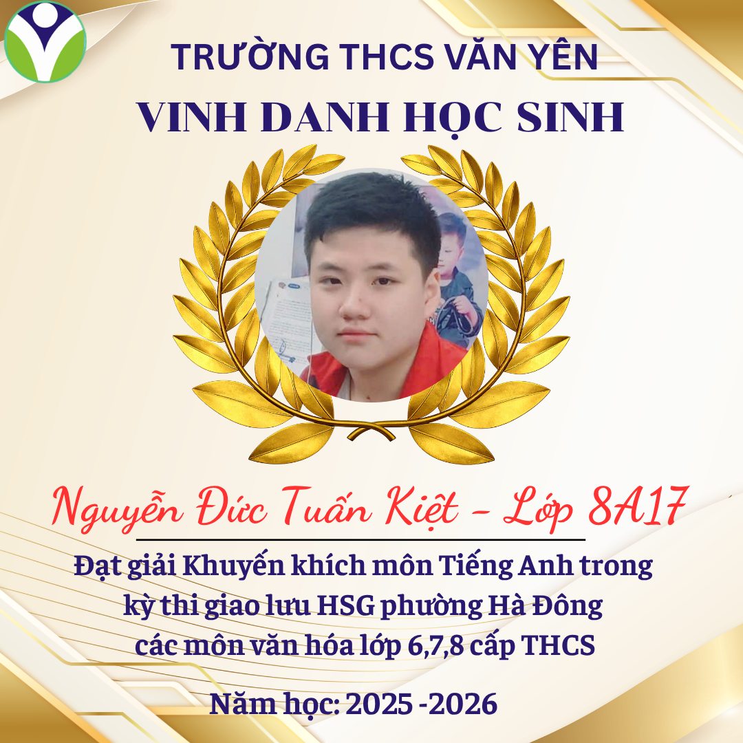 VINH DANH HỌC SINH GIỎI LỚP 6,7,8 CẤP PHƯỜNG NĂM HỌC 2025 – 2026