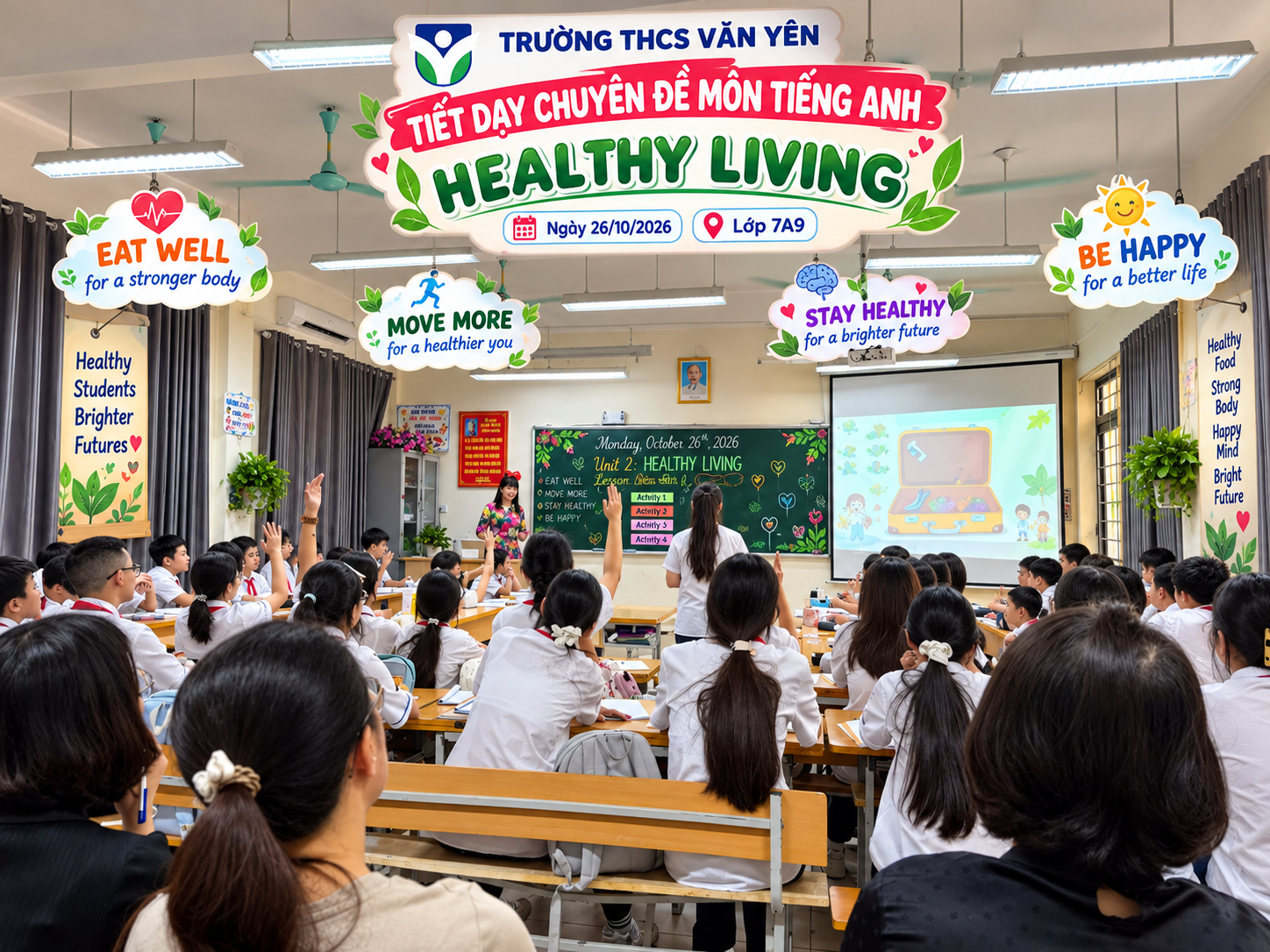 SÔI NỔI, HỨNG KHỞI VỚI TIẾT HỌC CHUYÊN ĐỀ TIẾNG ANH “HEALTHY LIVING”